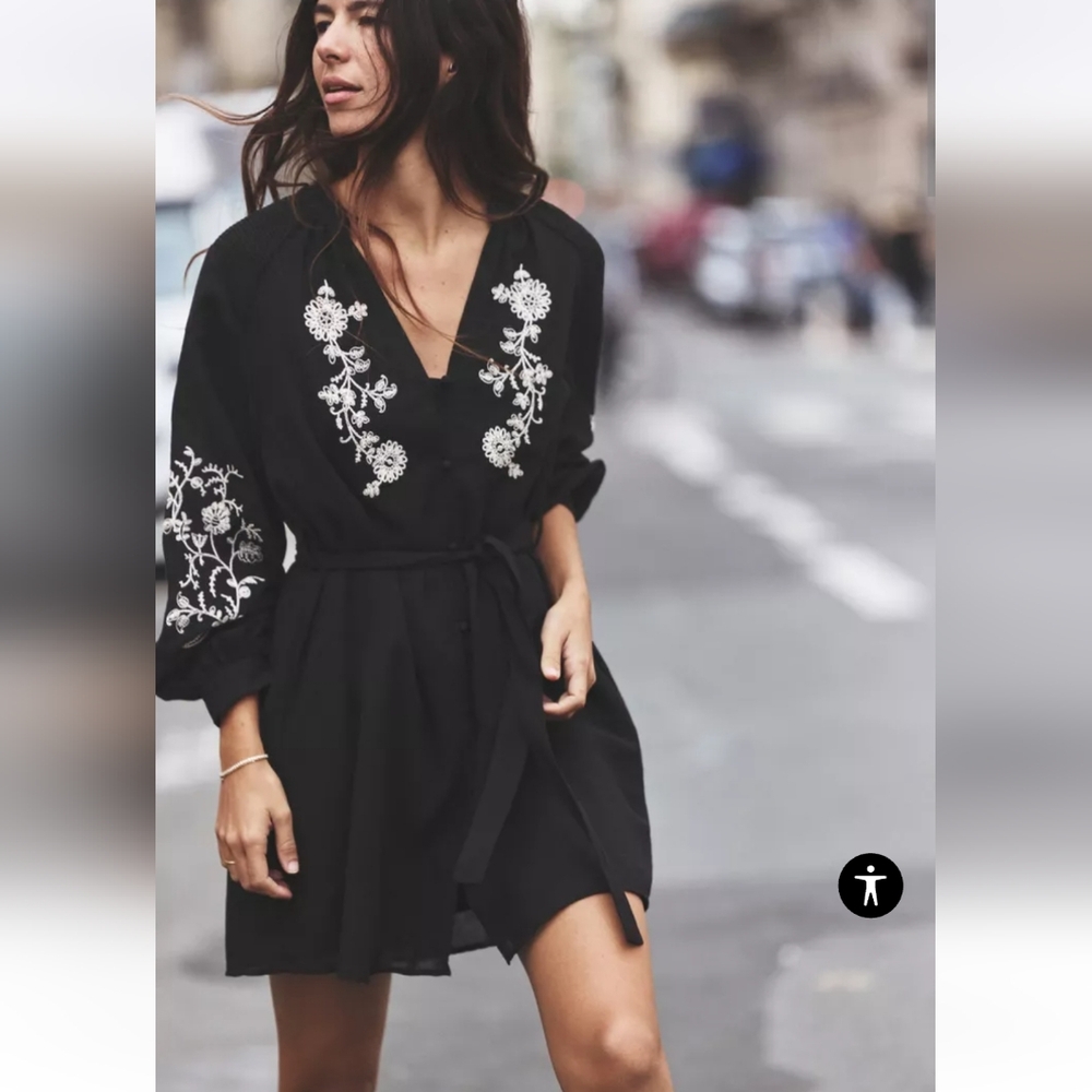 NEW: Zara boho embroidered mini dress